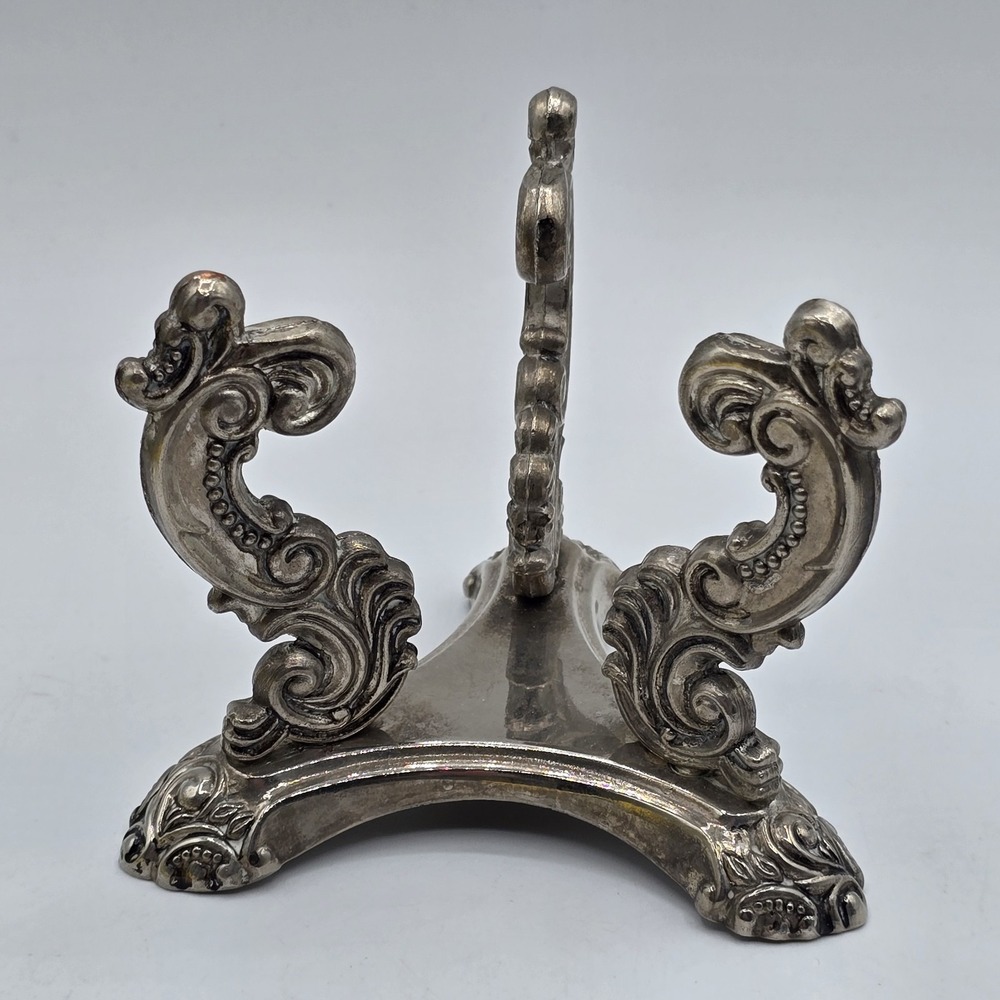 Vintage Regency Style Godinger Silver Tone Art Filigree Stand 3.5" Silvertone